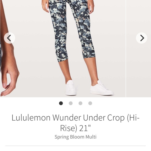 lululemon athletica Women's Crop Pants - Blue and White Floral - Picture 3 of 6